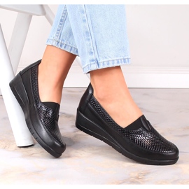 Svarta slip-on wedge skor för kvinnor T.Sokolski W23-481 1