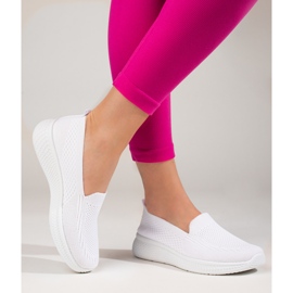 Slip on-tyg för kvinnor med tjock sula Black Shelovet vit 1