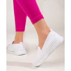 Slip on-tyg för kvinnor med tjock sula Black Shelovet vit 2