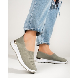 Genombrutna sneakers för kvinnor Shelovet grön 1