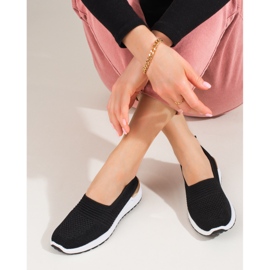 Shelovet svarta genombrutna sneakers för kvinnor 2