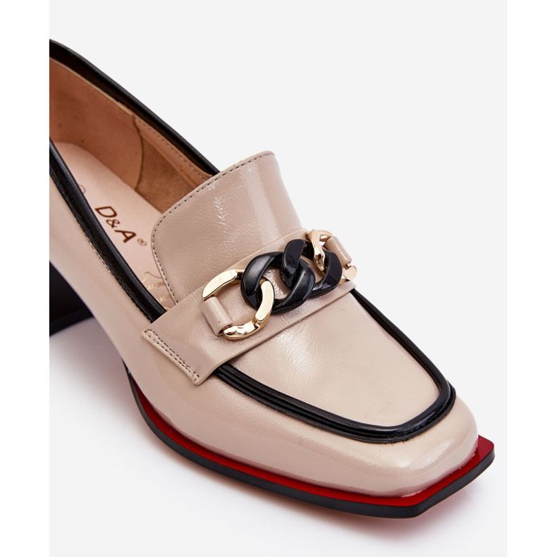 S.Barski Bekväma lågklackade pumps Beige Valenti svart 1