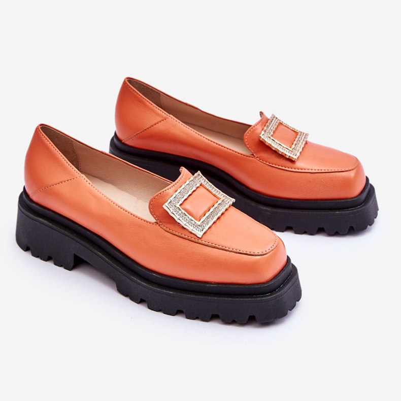 FILIPCZYK Bekväma Orange Agathe Leather Loafers 1