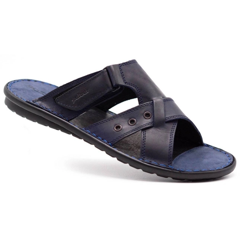 Polbut SA05 mörk marinblå tofflor för män 1