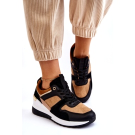 Klassiska Wedge Sneakers Beige och Black Collide brun 4