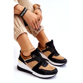Klassiska Wedge Sneakers Beige och Black Collide brun 7