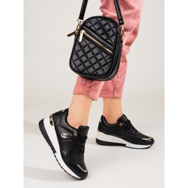 Shelovet svarta sneakers för kvinnor 2