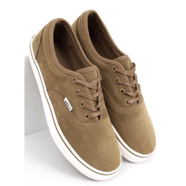 BM Lovis Taupe damsneakers i mocka grön 2