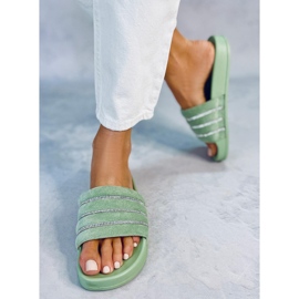 BM Lynne Green rhinestone rutschbanor grön 1