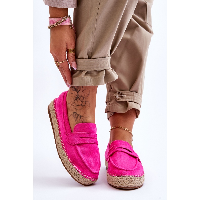 FI1 Espadriller i mocka dam Fuchsia Keyla rosa 1