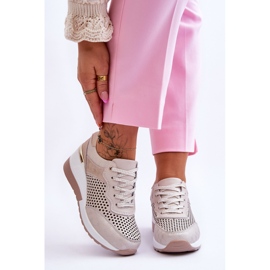 S.Barski Genombrutna sneakers i läder, ljusbeige, Virginia 1