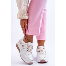 S.Barski Kvinnliga sportskor i läder Vit-guld Rebeca 1