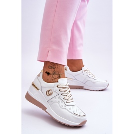 S.Barski Kvinnliga sportskor i läder Vit-guld Rebeca 2