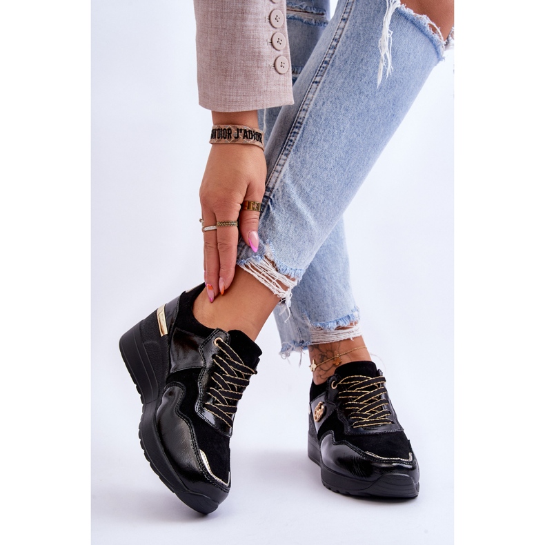 S.Barski Sportskor i läder, dam, svart Rebeca 2