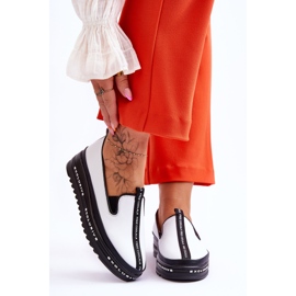 S.Barski Slip-on läder Sneakers för kvinnor Vita Nathalie 1