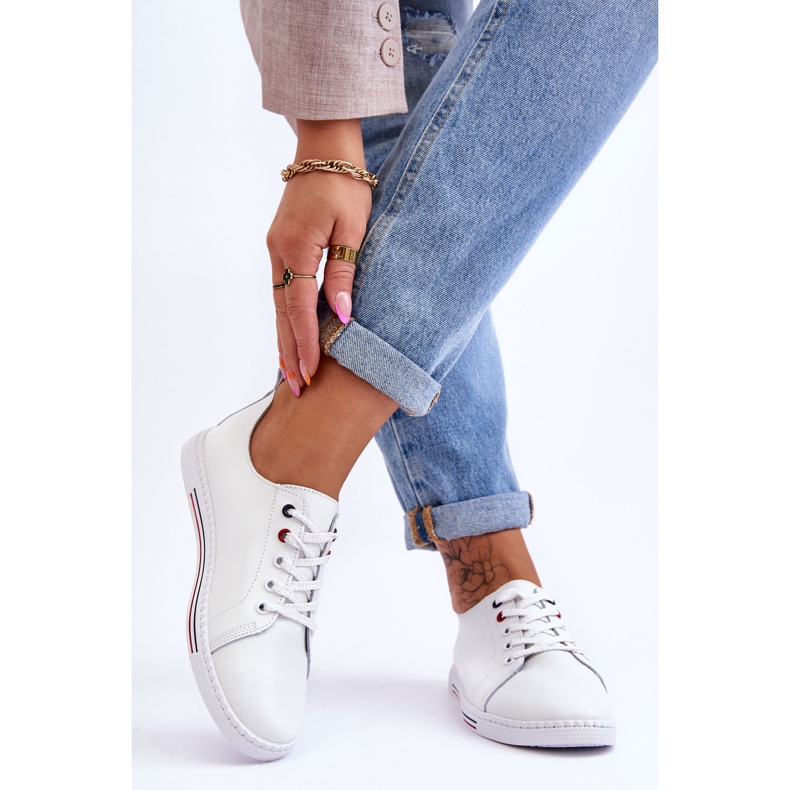 S.Barski Skinnsneakers för kvinnor Vita Renes 2