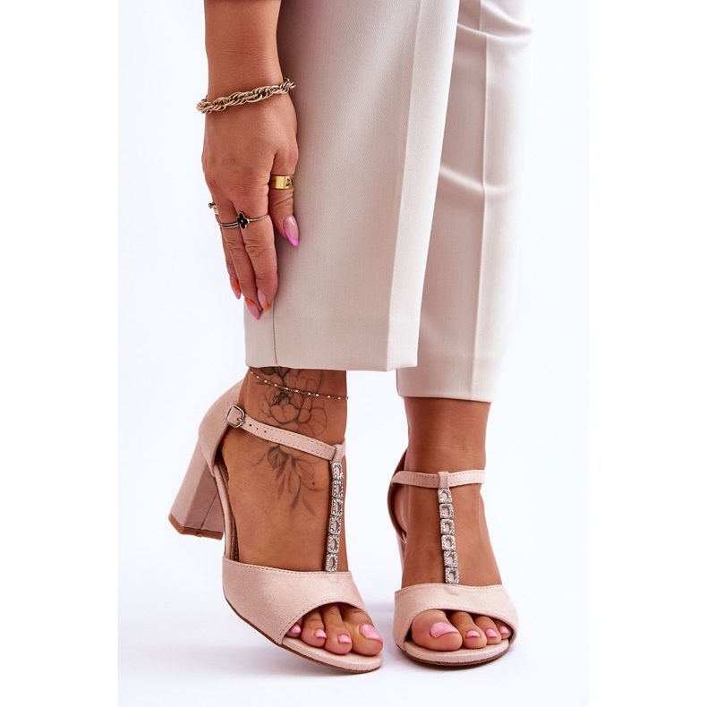 S.Barski Damsandaler med mockaklack Beige Florines 1