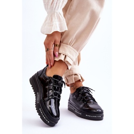 S.Barski Svarta Chantal Sneakers i lack 2