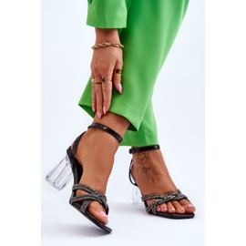 S.Barski Sandaler På En Genomskinlig Stång Svart Randy 2