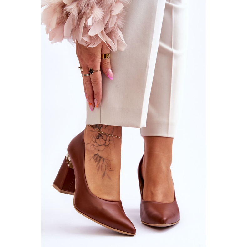 Lewski Shoes Läderpumpar Lewski 3117 Brun 1