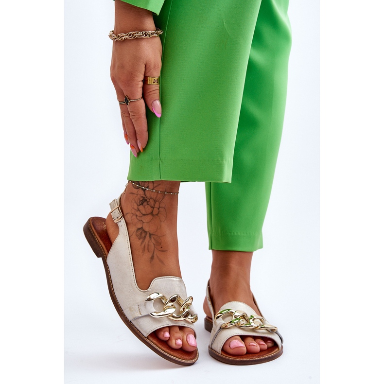 Lewski Shoes Skinnsandaler dam Lewski Skor 3230 Beige-Guld brun 1