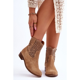 Lewski Shoes Dammocka genombrutna stövlar Leski Skor 3301 Beige 1