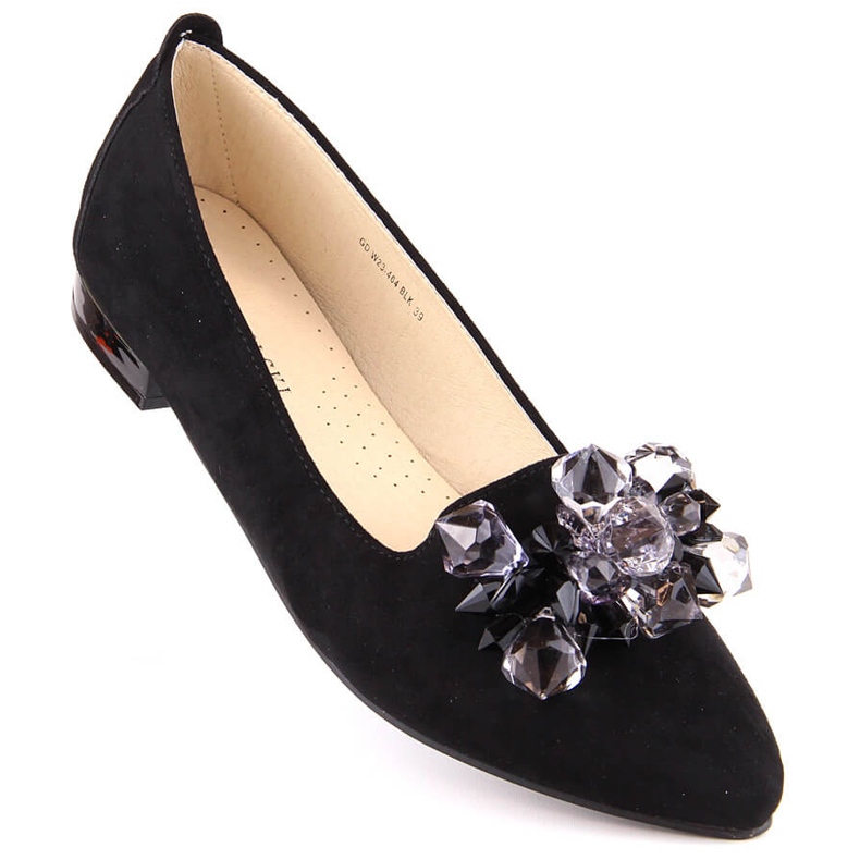 Svarta mockaballerinor för kvinnor med kristaller T.Sokolski W23-464 2