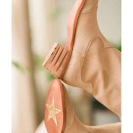 Marco Shoes Beige stövlar av naturmocka 1