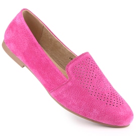 Skinnmocka bekväma slip-on skor fuchsia S.Barski LR29515 rosa 1