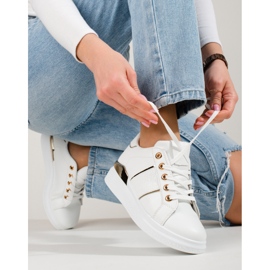 Vita och guld damsportskor Shelovet sneakers 1