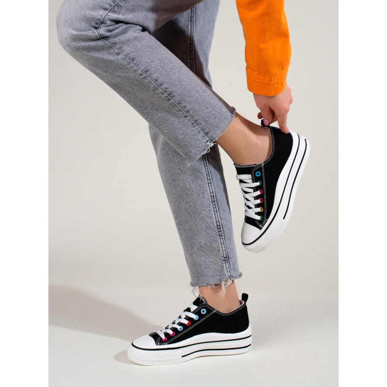 Plattsneakers för dam Shelovet svart 2