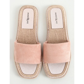 Daniels Rosa damtofflor i mocka 1