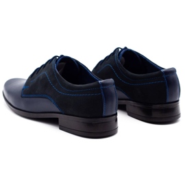 Olivier Barnformella nattvardsskor J1 marinblå med nubuck 4