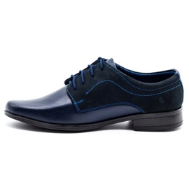 Olivier Barnformella nattvardsskor J1 marinblå med nubuck 1