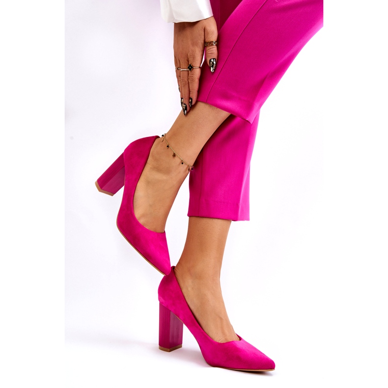 Seastar Mocka Pumps På En Moderiktig Klack Fuchsia Estellia rosa 3