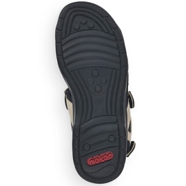 Bekväma damsportsandaler med kardborrebeige Rieker 64582-60 9