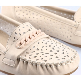 Bekväma genombrutna loafers för dam Rieker 40068-60 beige 2