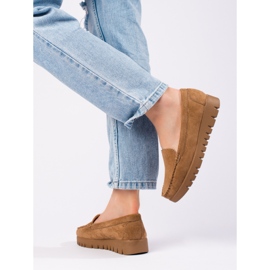 W. Potocki Slip-on mockasin i beige mocka med tjock sula från Potocki 2