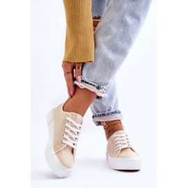 Bekväma sneakers på plattformen Lee Cooper LCW-23-31-1808L Beige 2