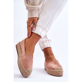 PM1 Espadriller På Halmplattform Rosa Motorväg 2