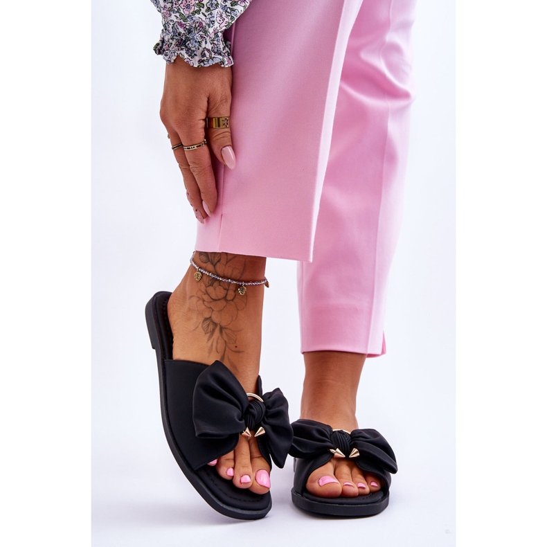 Evento Kvinnors tofflor med rosett Svart Becky 1