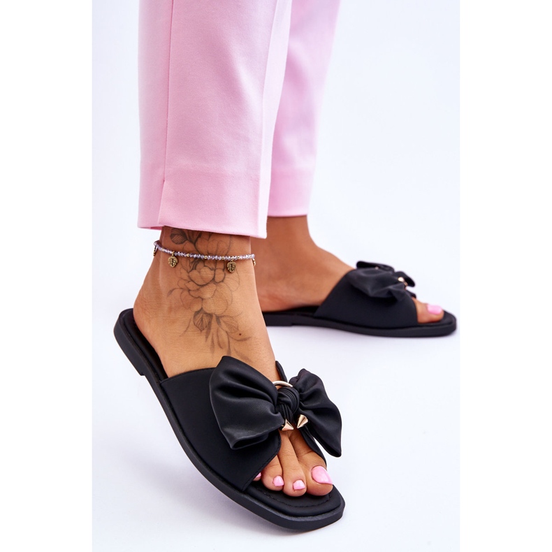 Evento Kvinnors tofflor med rosett Svart Becky 2