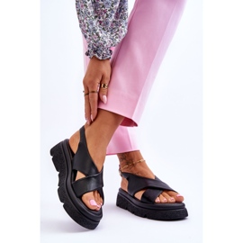 PE1 Fashionabla svarta Chester Platform-sandaler 2