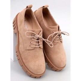 BM Amparo Khaki plattformsloafers i mocka beige 2