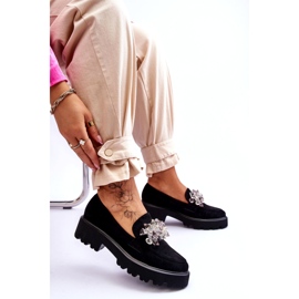 FB2 Damutsmyckade plattformsloafers Svart Brenda 5