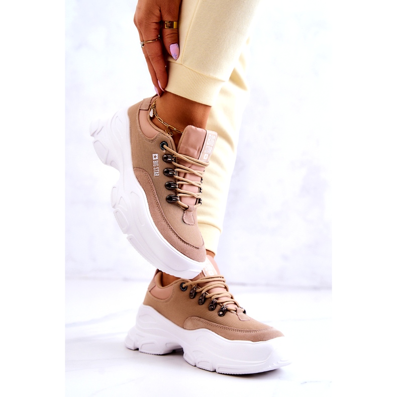 Sportskor dam Sneakers Big Star JJ274A222 Beige 4