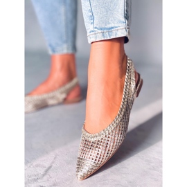 Seastar Grazia Gold Openwork Ballerinas med öppen klack gyllene 2