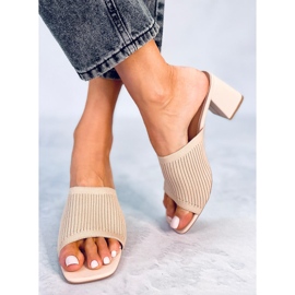 Greet Beige sandaler med klack 2