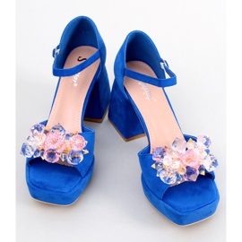 Sandaler med bred klack med Mirella Blue-stenar blå 1