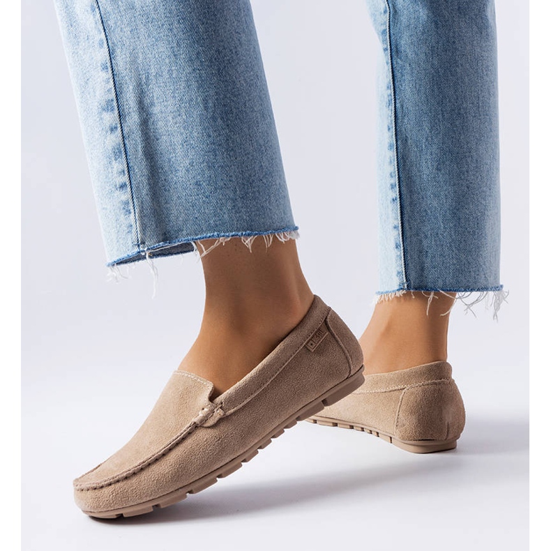 Big Star beige loafers i läder JJ274658 1